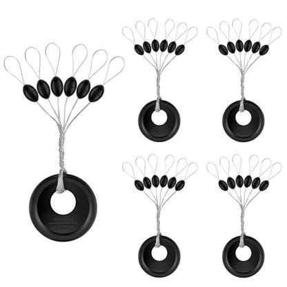 240 Pieces Middle-Sized Fishing Rubber Bobber Beads Stoppers 6 in 1 Black Float Sinker Stops - color: Black S/M/L 240 Pcs Each