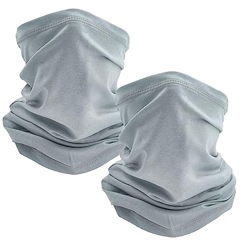 TICONN Neck Gaiter Face Cover Scarf, Neck Warmer Breathable Sun & Wind-proof for Skiing Fishing Hiking Cycling - color: Chiseled Stone-2pk, style: Quick Dry