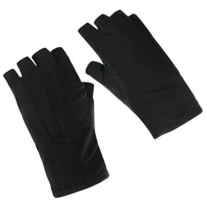 JIAHG Women Men's Driving Gloves Summer UV Sun Glove Non Slip Touchscreen Cotton Gloves Outdoor Sunblock Mittens for Cycling - color: Cotton-black half finger