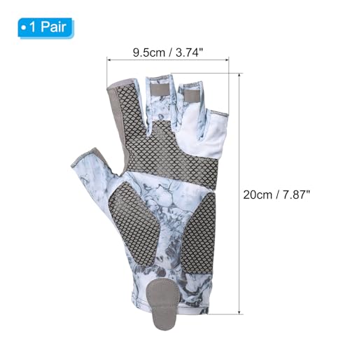 PATIKIL Fishing Gloves, Breathable Fingerless Sun Protection Gloves for Men Women Kayaking Rowing Cycling Hiking - color: Grey, size: X-Large