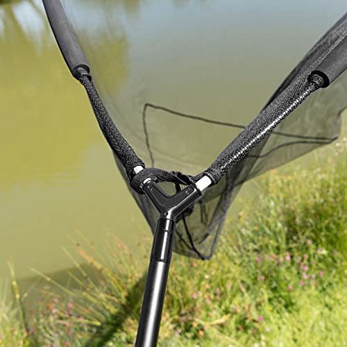 Atlas 42 Inch Landing Net - Fishing | 2-Part Carp Carbon Handle Long-Lasting Accessories Black