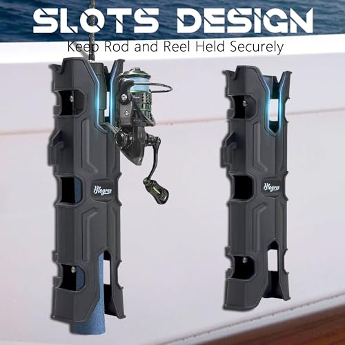 MECHA-X 4PCS Rod Holder for Boat,Wall Mounted Boat Rod Holders for Fishing,Fishing Tube Rod Holder for Boats,Garage,Cooler,Trailer,Pole Holders Side Mount for Storage with Scews & 8 Ball Bungees