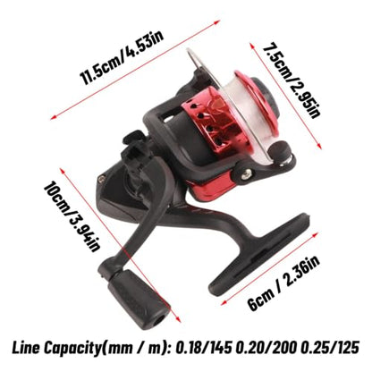 OUKENS Fishing Reel, 3 Colors Freshwater Plastic Plating Lightweight Spinning Fishing Reel Tackle Accessory - color: Red