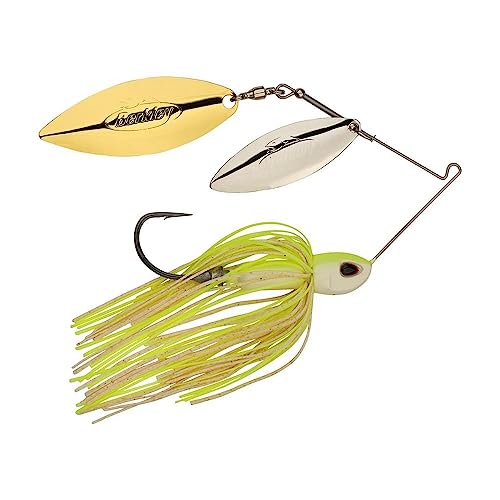Berkley Power Blade Compact Fishing Spinnerbaits - color: White Chartreuse/Silver + Gold, size: 1 oz - Willow Willow