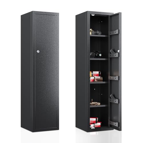 KAER Gun Safe, 59-Inch Tall Gun Cabinet, Home Safe, Large Safe for Home Use, Quick Access, with Drawers and Removable Shelves - size: 59-Inch Gun Safe