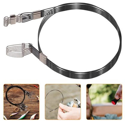 10pcs Heavy Duty Steel Fishing Leaders 50cm Anti-bite Wire Line for Saltwater and Freshwater Fishing Lure Connection