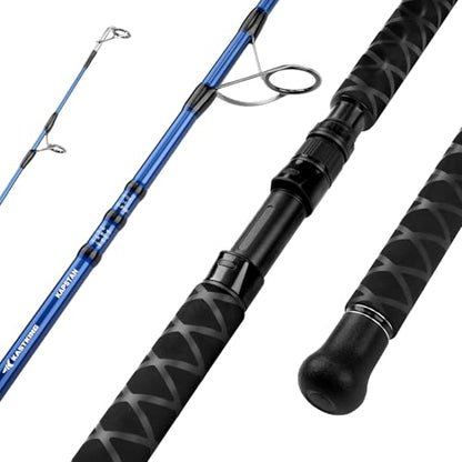 KastKing Kapstan Saltwater Spinning Rod, Boat & Surf Fishing Rod, Lightweight S-Curve Graphite Blanks, Stainless-Steel Double-Foot Guides, Aluminum/Graphite Locking Reel Seat, 2-Piece PTS Rod - style: Spin-12'0"-h-mf