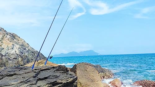 Fishing Rod Holders for Bank Fishing,Bank Fishing Rod Rack Stand,Fishing Pole Holders Ground, with Fishing Rod Alarm Bell - color: Blue