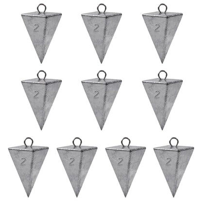Pyramid Sinkers Fishing Weights, Saltwater Surf Fishing Sinkers Triangle Fishing Weights for Ocean Saltwater Surf Fishing Gear Tackle 1oz 2oz 3oz 4oz 5oz 6oz 8oz - color: 2oz - 10pcs
