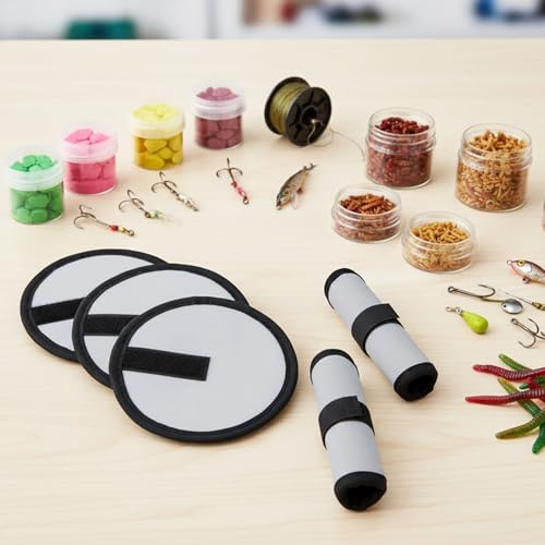 8 Pcs Fishing Lure Covers, 6" Lure Wrap Bait Gloves Fish Hook Storage Protectors Fishing Lure Wraps Rod Covers to Keep Fishermen Safe for Rod(Grey)