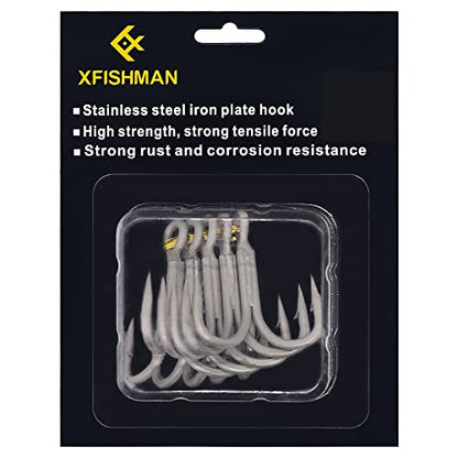 4X-Treble-Hooks-Saltwater-Big-Game-Fishing-Hooks Ultra Strong Stainless Size 3/0 1/0 2/0 4/0 5/0 - size: 1/0 Pack of 10