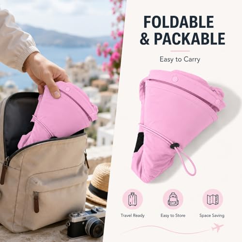 HUAMULAN Women Large Brim Sun Hat with Neck Flap, Men Quick Dry Hiking Fishing Safari Hat UPF 50+ - color: Yq005-pink