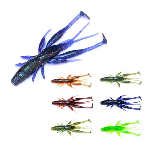 8 PCS Soft Crawfish Lures Fishing Craw Baits Artificial Lures Baits Swimbait for Carp Bass Crawfish Lure Artificial Swimbait Outdoor - color: light green 6