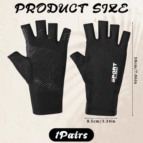 Fingerless UV Protection Gloves, Anti-Slip Half Finger Driving-Gloves, Women & Men's Fingerless Gloves for Sailing, Kayak, Fishing & Paddling with Sun Protection