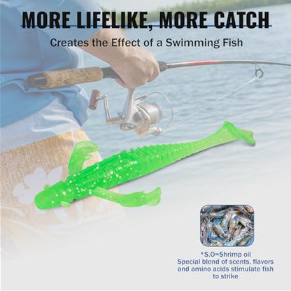 3" TPE Soft Plastic Paddle Tail Swimbaits | Fishing Lures for Bass, Trout, Crappie, and Walleye | Perfect for Texas Rig, Drop Shot, Shaky Head, and Split Shot Techniques