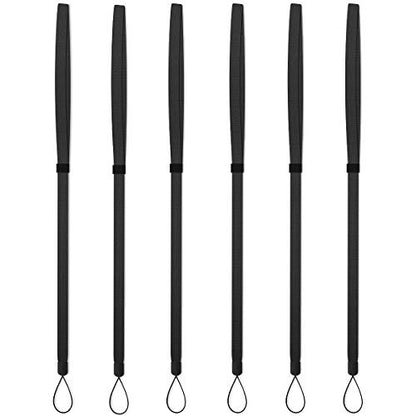 AMUU Lanyards Adjustable Black 6pcs for Walkie-Talkie,Cruise,Keys,Pen | Flat Braided Lanyardc for Phone,id Badges Holder,Office - color: 6 Pack Black Lanyard