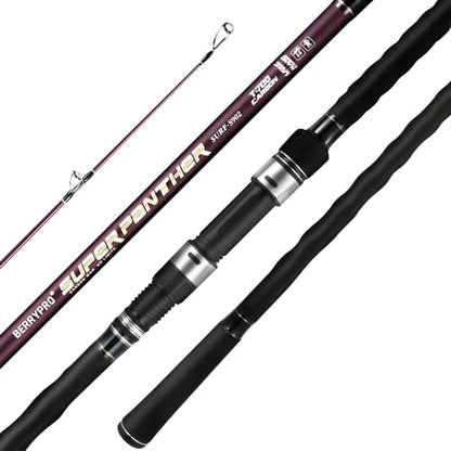 BERRYPRO Surf Spinning Rod Surf Casting Fishing Rod Carbon Fiber Travel Fishing Rod (9'/10'/10'6''/11'/12'/13'3'') - style: 9'-spinnning 2-piece