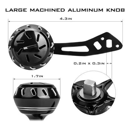 KastKing Kapstan Elite 300 Baitcasting Fishing Reel, Low Profile, Large Capacity Casting Reel, Graphite Frame, 35 lbs. Drag 5.4:1 Ratio, 8+1 Double Shielded/SS BB Centrifugal Braking - color: Power Handle