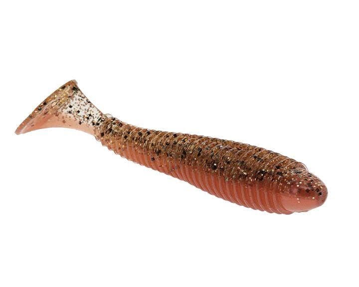 Strike King Rage Swimmer Saltwater Soft Bait Fishing Lure, 3.75", Wide-Bodied Paddle Tail - color: New Penny
