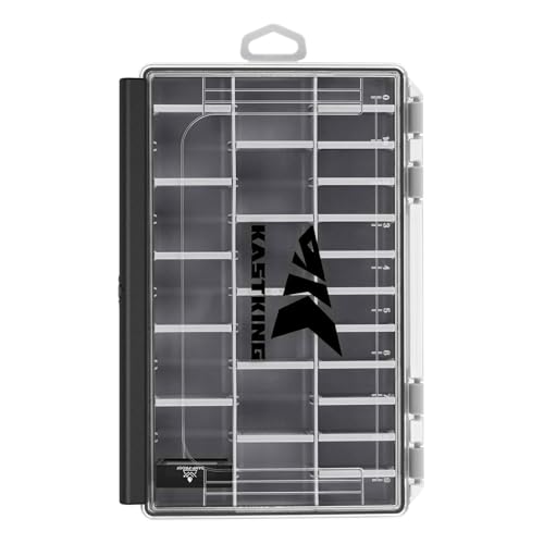 KastKing HyperSeal Waterproof Tackle Box, 3600 and 3700 Tackle Trays, Fishing Tackle Box Organizer with Removable Dividers, Lure Box and Terminal Tackle Storage,Black - color: Black, size: 3600(1 Pack)