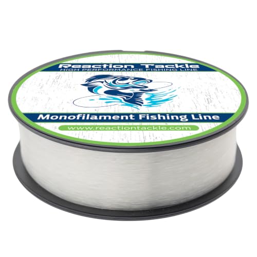 Reaction Tackle Monofilament Fishing Line - Premium Nylon Mono Line, Strong & Abrasion-Resistant, Low Memory for Smooth Long Casts - Freshwater & Saltwater - color: Clear, size: 12lb (1400 Yards)