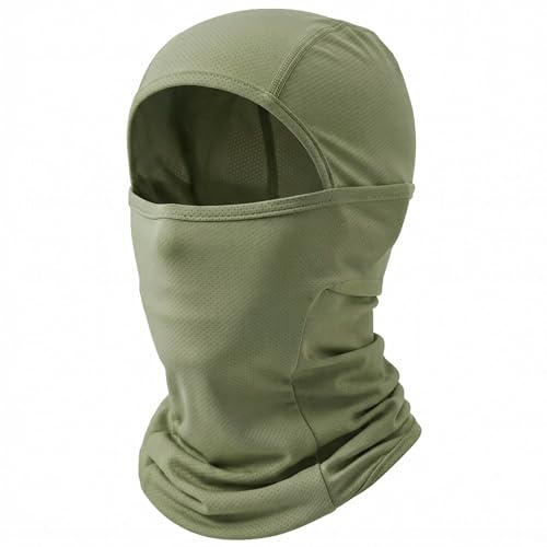 Balaclava Face Mask Sun UV Protection, Summer Cooling Breathable Full Face Mask for Motorcycle Skiing Cycling Fishing - color: Army Green