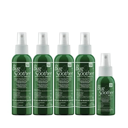 Bug Soother Natural Insect Repellent Spray, DEET-Free 2 oz. (4 Count) | Plant Based | Repels Mosquitos, Gnats & No See'ums | Family Safe | Travel Size - color: 2 Oz Set of 4 + Oz