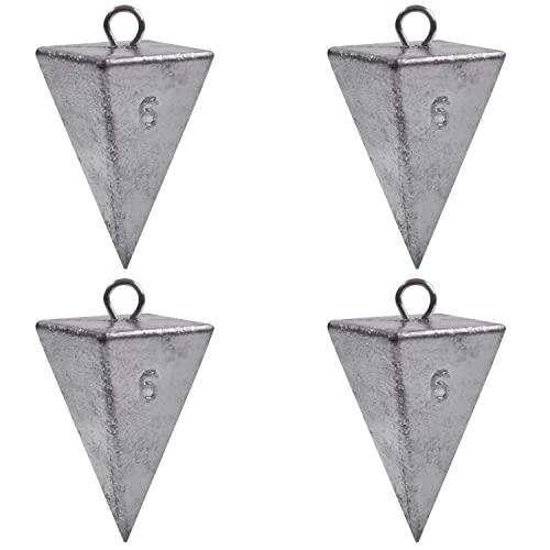 Pyramid Sinkers Fishing Weights Sinkers Saltwater Surf Fishing Weights Pyramid Weights Ocean Saltwater Fishing Gear Tackle 1oz 2oz 3oz 4oz 5oz 6oz 8oz - style: 6 Ounce, 4 Pack