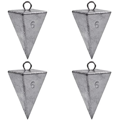 Pyramid Sinkers Fishing Weights Sinkers Saltwater Surf Fishing Weights Pyramid Weights Ocean Saltwater Fishing Gear Tackle 1oz 2oz 3oz 4oz 5oz 6oz 8oz - style: 6 Ounce, 4 Pack