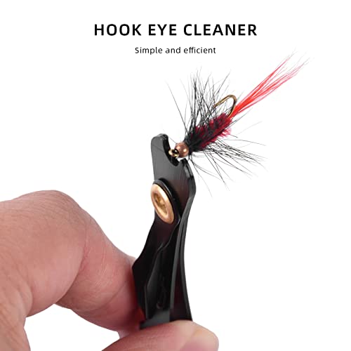 SF 3 in 1 Fly Fishing Nipper Knot Tying Tool Black Stainless Steel Fly Line Cutter Fishing Clippers with Zinger Retractor for Tapered Leader Tippet Line 2 pcs