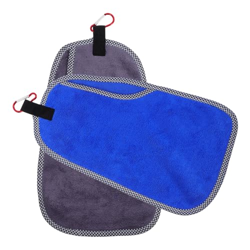 WOONEKY 2pcs Quick-Drying Outdoor Fishing Towels with Clip, Microfiber Sport Scrub Towels for Tackle Maintenance and Camping Fitness