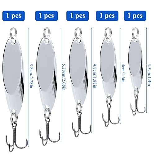 Fishing Lures Fishing Spoons, 5pcs/25pcs/30pcs/50pcs Trout Lures Bass Lures Hard Metal Spinner Baits for Salmon Bass Trout - color: 5PCS