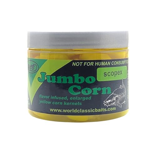 WCB Carp Baits - Flavored Jumbo Corn Bait - Ideal for Carp Fishing - style: Flavor: Scopex