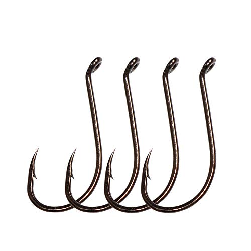 100pcs Octopus Beak Offset Fishing Hooks Froged Sport Circle Hooks Sharp High Carbon Steel Fishing Hook-6 Sizes - size: 6#