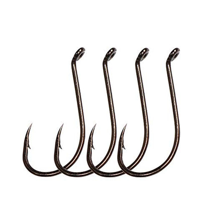 100pcs Octopus Beak Offset Fishing Hooks Froged Sport Circle Hooks Sharp High Carbon Steel Fishing Hook-6 Sizes - size: 1/0-100pcs