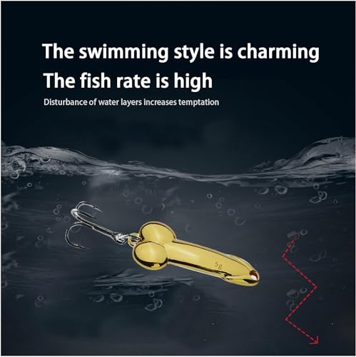 4Pcs Funny Fishing Lures Top Water Bass Fishing Lures with Hooks Fishing Spoons Lures for Freshwater and Saltwater, Unique Equipment Fishing Gifts for Men or Fish Lovers