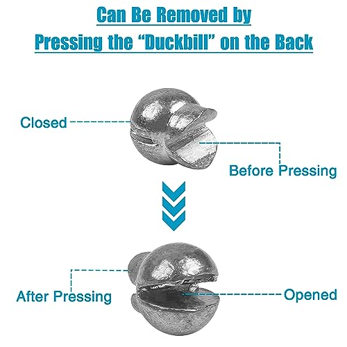 Split Shot Fishing Weight 110pcs Fishing Weights Sinkers Removable Clip On Fly Fish Line Round Lead Weights for Bass Trout Walleye - size: 1/11 oz (110 pcs)