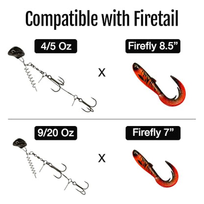 Headbanger RockerHead – Erratic Action Swing Jig Head - color: FireTail, size: 8.5" (4/5 oz)