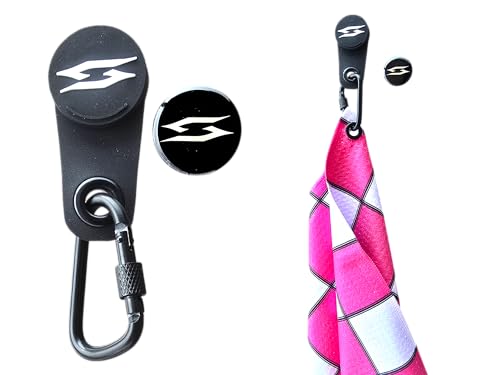 CaddyMag Magnetic Golf Towel with Carabiner & Ball Marker – Get A Towel with Powerful 15lb Magnetic Attachment for Golf Carts and Golf Clubs Putter - color: Magnetic Holder