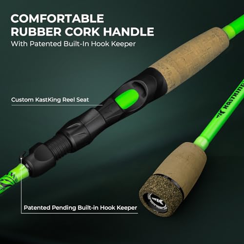 KastKing Zephyr Dual-Tip Fishing Rod and Reel Combo,Spinning & Baitcaster Combo,Dual Tips Section for Different Powers,IM6 Graphite 2-Piece Rod with Extra Tip,Sensitive & Powerful,Freshwater Fishing - style: Cast: 6'0''- Ml& M- Dual-tip Rod - Left Handed(