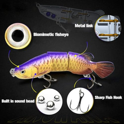 HADORAM Lure Slow Sinking Glide Bait with Fur Tail Lifelike Fishing Tackle for Trout Shad Bass Musky - color: 5.4in-3Pcs-Arowana