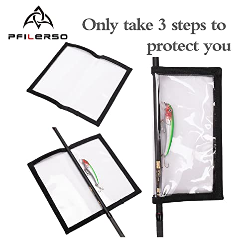 Fishing Lure Wraps 12PCS Clear See-Through PVC Fishing Lure Covers Protect Children Pets and Fishermen Safe from Sharp Hook Transparent Lures Fishing Bait Hook Storage 6L+6M - color: 6Pcs(3L+3M)