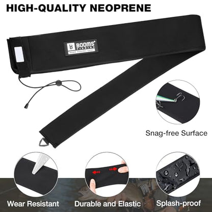 Booms Fishing Neoprene Rod Sleeve: Fishing Pole Sleeve - Protective Rod Socks with Hanging Loop & Adjustable Lanyard - RS8/9 Floating Pole Covers for Casting/Trolling, Spinning, Fly Rods - size: 52", style: Spinning