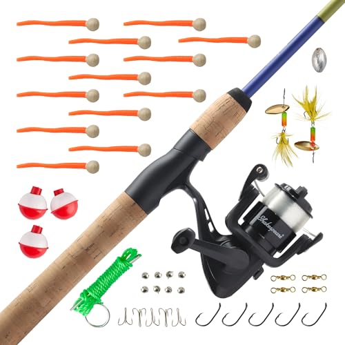 Shakespeare Catch More Fish Spinning Reel and Fishing Rod Combo with Kit - color: Trout West, style: 2024 Model