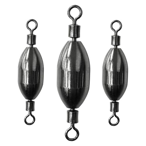 AMYSPORTS Saltwater Fishing Weights Swivel Bullet Sinkers Fishing Weight Brass Fishing Weights Freshwater Bass Sinker Weight with Swivel Rolling - size: Size6 (1/10oz.) 15pcs