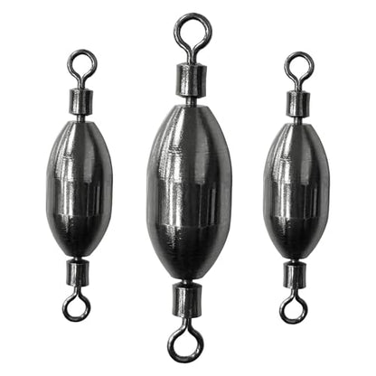 AMYSPORTS Saltwater Fishing Weights Swivel Bullet Sinkers Fishing Weight Brass Fishing Weights Freshwater Bass Sinker Weight with Swivel Rolling - size: Size2 (1/20oz.) 20pcs