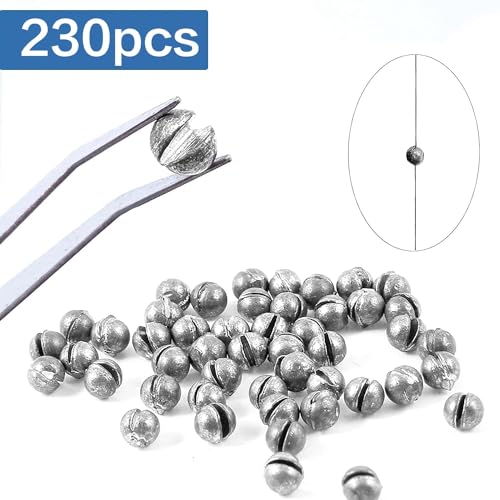 YOTO Fishing Weights Sinkers,230pcs/107pcs Lead Split Shot Weights,Removable Round Fishing Sinkers - style: 0.8g 0.6g 0.5g 0.4g 0.3g(small-230pcs)