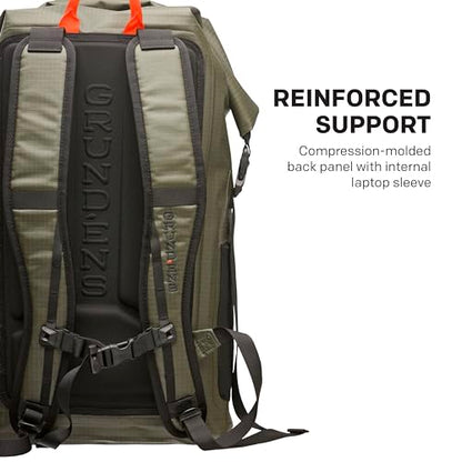 Grundéns Wayward Roll-Top Backpack – Fully Waterproof Fishing & Adventure Gear Pack, 38L, Deep Depths
