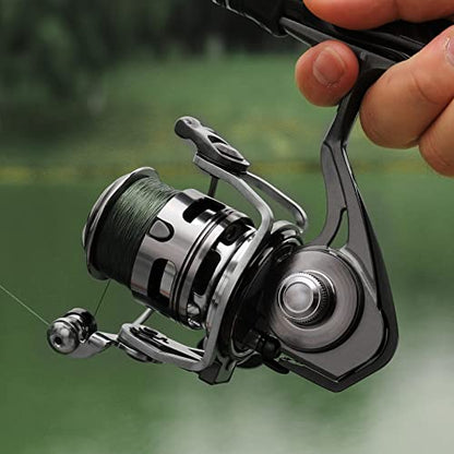 TRUSCEND Spinning Fishing Reel, Aviation Metal Material Body Reels, Industrial Durable-Strength, High Speed & Stability, Ultra-Light & Powerful, Smoother & Durable, Saltwater Freshwater Fishing Gear - color: C1-Black-2000