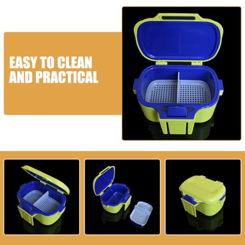 Dual-Layer Portable Bait Holder Box with Large Capacity, Yellow Worm and Red Worm Storage Case for Fishing, Waist-Hanging Live Bait Container for Anglers